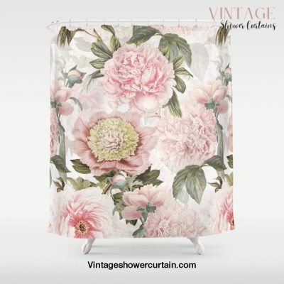 Vintage & Shabby Chic - Antique Pink Peony Flowers Garden Shower Curtain Offical Vintage Shower Curtain Merch