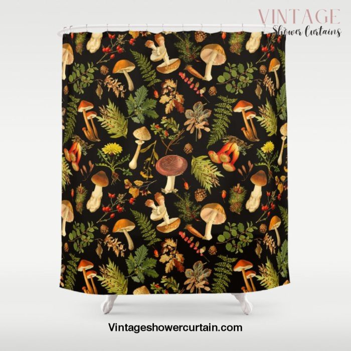 Vintage & Shabby Chic - Autumn Harvest Black Shower Curtain Offical Vintage Shower Curtain Merch