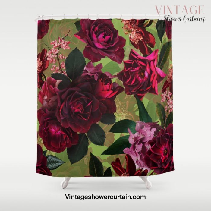 Vintage & Shabby Chic - Botanical Roses Summer Garden Shower Curtain Offical Vintage Shower Curtain Merch