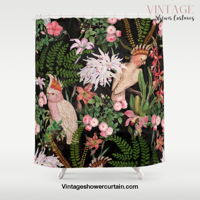 Vintage & Shabby Chic - Botanical Tropical Night Pattern Shower Curtain Offical Vintage Shower Curtain Merch