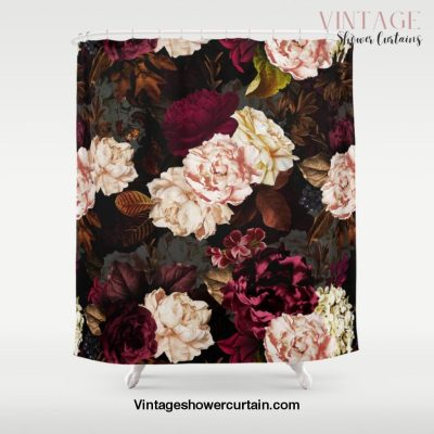 Vintage & Shabby Chic - Midnight Rose and Peony Garden Shower Curtain Offical Vintage Shower Curtain Merch