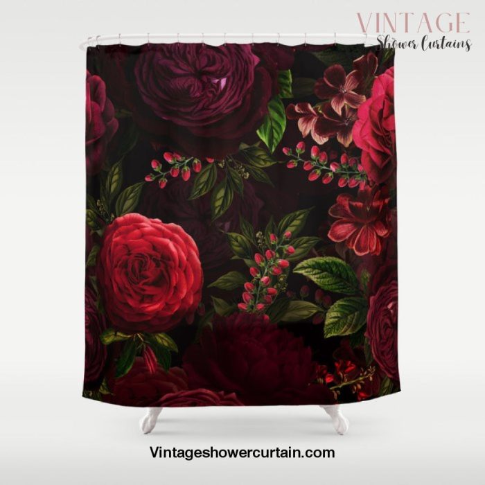 Vintage & Shabby Chic - Vintage & Shabby Chic - Mystical Night Roses Shower Curtain Offical Vintage Shower Curtain Merch