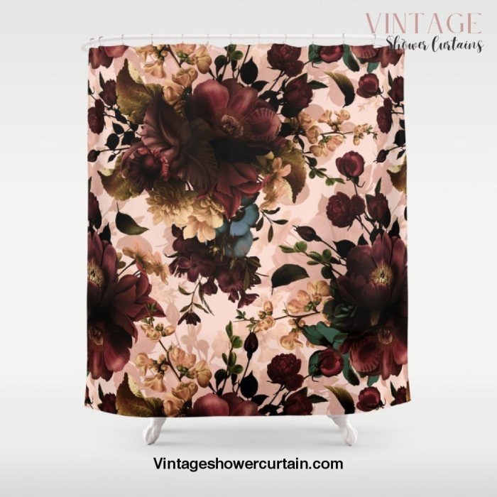 Vintage & Shabby Chic - Night Botanical Flowers Garden Affaire V Shower Curtain Offical Vintage Shower Curtain Merch