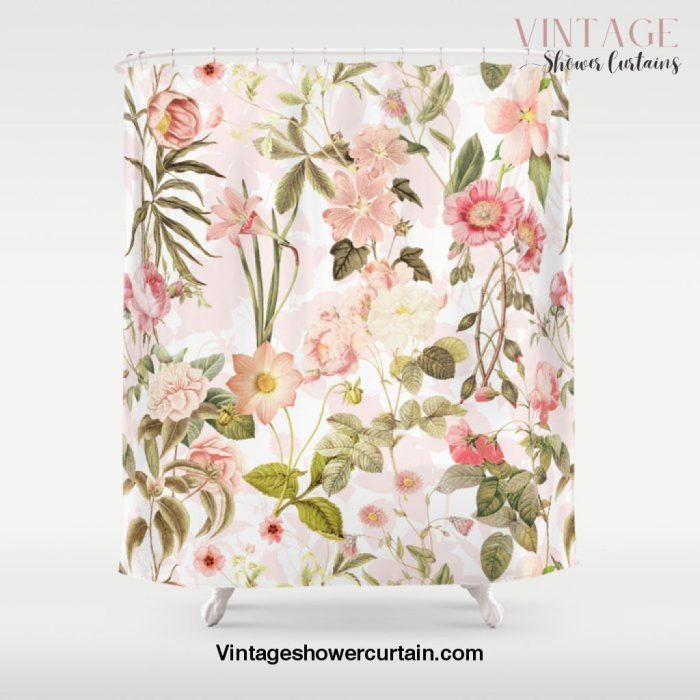 Vintage & Shabby Chic - Pink Sepia Summer Flowers Shower Curtain Offical Vintage Shower Curtain Merch