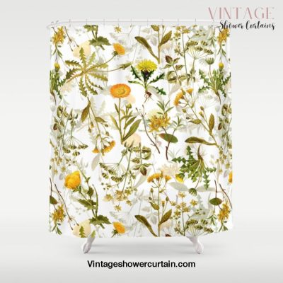 Vintage & Shabby Chic - Yellow Wildflowers Shower Curtain Offical Vintage Shower Curtain Merch