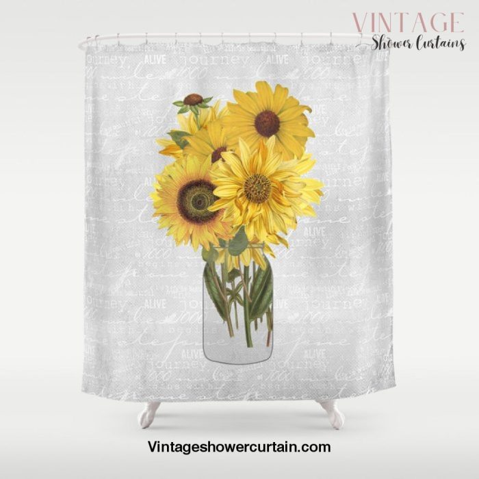 Vintage Sunflower Shower Curtain Offical Vintage Shower Curtain Merch