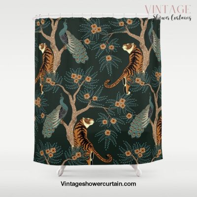 Vintage tiger and peacock Shower Curtain Offical Vintage Shower Curtain Merch