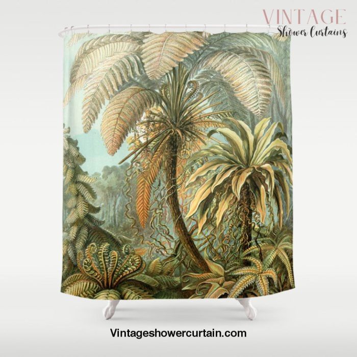 Vintage Tropical Palm Shower Curtain Offical Vintage Shower Curtain Merch