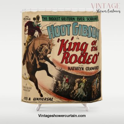 Vintage Western Movie Poster Rodeo King Shower Curtain Offical Vintage Shower Curtain Merch