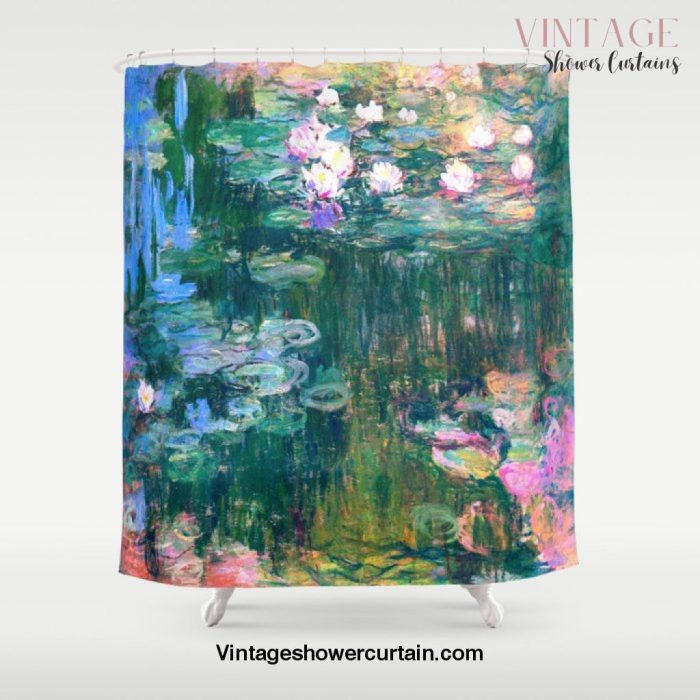 water lilies : Monet Shower Curtain Offical Vintage Shower Curtain Merch