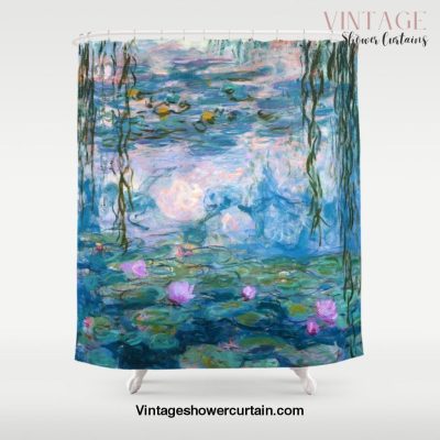 Water Lilies Monet Teal Shower Curtain Offical Vintage Shower Curtain Merch