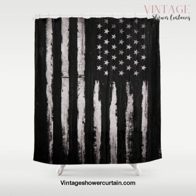 White Grunge American flag Shower Curtain Offical Vintage Shower Curtain Merch