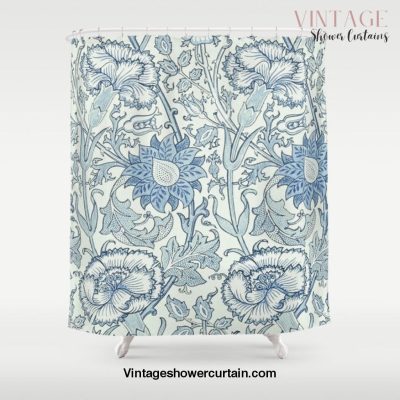 William Morris Beautiful floral pattern, blue,rose,william Morris pattern, art nouveau pattern Shower Curtain Offical Vintage Shower Curtain Merch