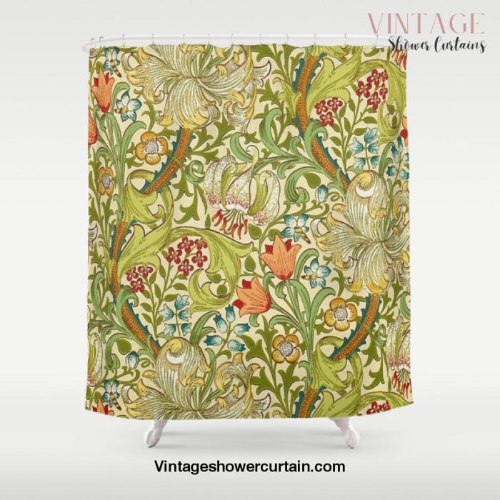 William Morris Golden Lily Vintage Pre-Raphaelite Floral Shower Curtain Offical Vintage Shower Curtain Merch