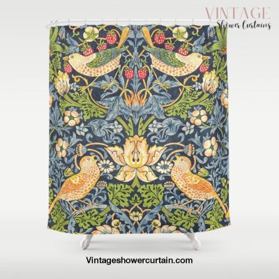 William Morris Strawberry Thief Restored Shower Curtain Offical Vintage Shower Curtain Merch