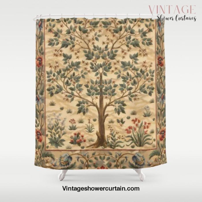 WILLIAM MORRIS - TREE OF LIFE Shower Curtain Offical Vintage Shower Curtain Merch