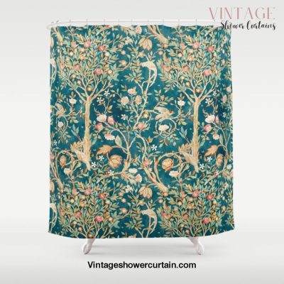 William Morris Vintage Melsetter Teal Blue Green Floral Art Shower Curtain Offical Vintage Shower Curtain Merch