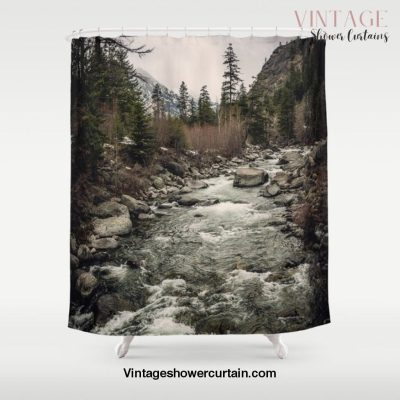 Winter Begins - River Mountain Nature Photography Shower Curtain Offical Vintage Shower Curtain Merch