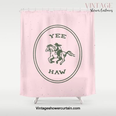 Yee Haw in Pink Shower Curtain Offical Vintage Shower Curtain Merch