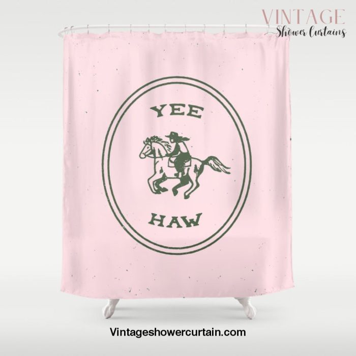 Yee Haw in Pink Shower Curtain Offical Vintage Shower Curtain Merch